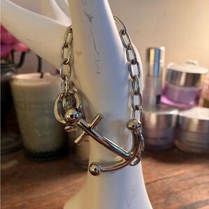 Silver Anchor Chain Bracelet